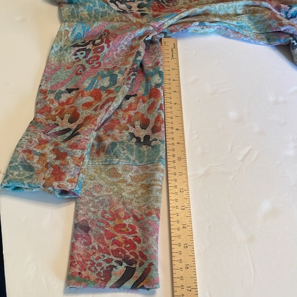 Soft Surroundings Sweater Mixed Pastel Print Transitional Fall Tunic Sweater - Picture 14 of 15